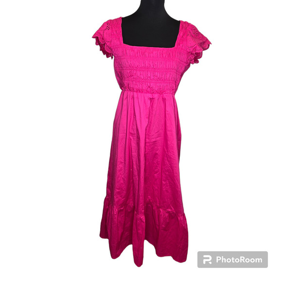 Jason Wu Hot Pink Cutout Open Back Midi Dress - Picture 2 of 8